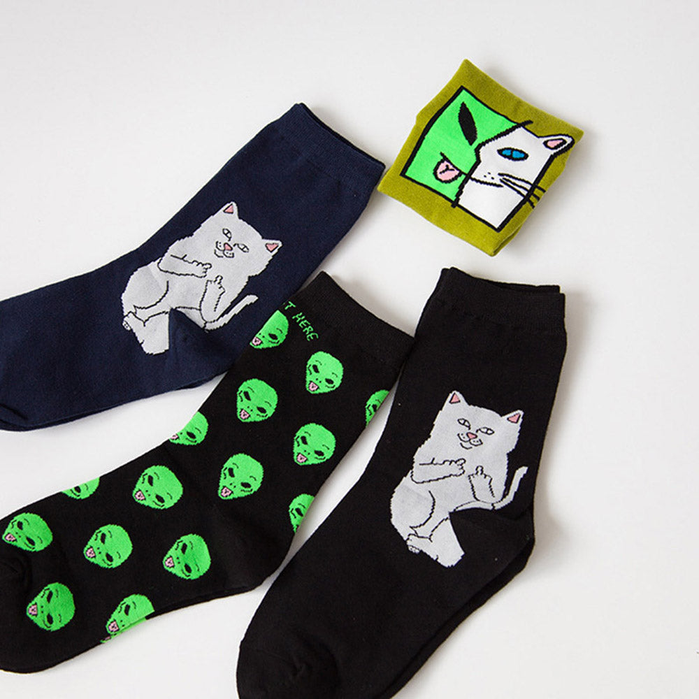 Aliens & Cats Socks