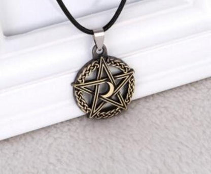 Crescent Moon Pentacle Necklace