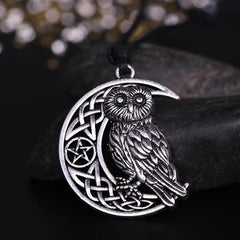 Crescent moon Owl kumihimo sale necklace