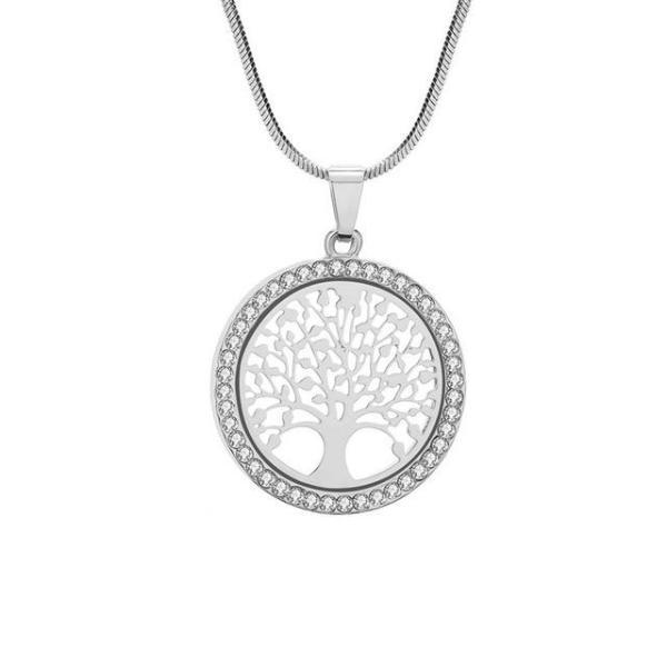 Elegant Tree of Life Crystal Pendant Necklace