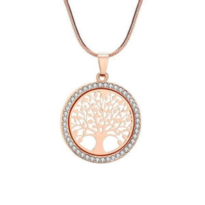 Elegant Tree of Life Crystal Pendant Necklace