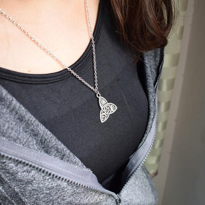 Triple Moon Goddess Triquetra Necklace