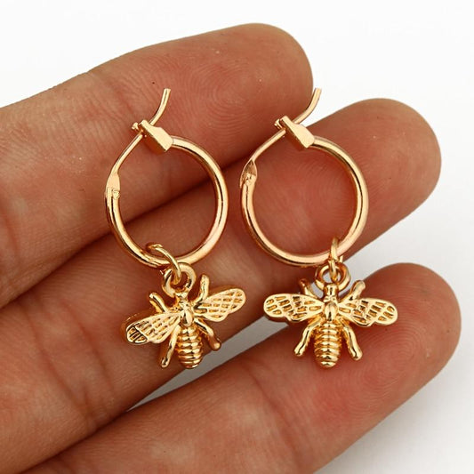 Queen Bee Hoop Earrings