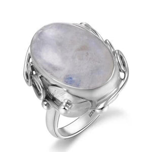 Vintage Decorated Oval Moonstone Ring