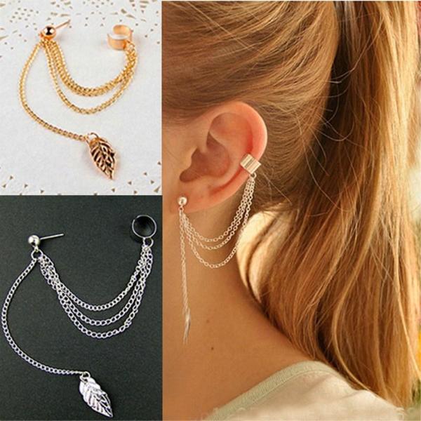 Leaf Tassel Ear Cuff