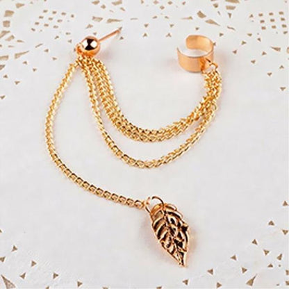 Leaf Tassel Ear Cuff