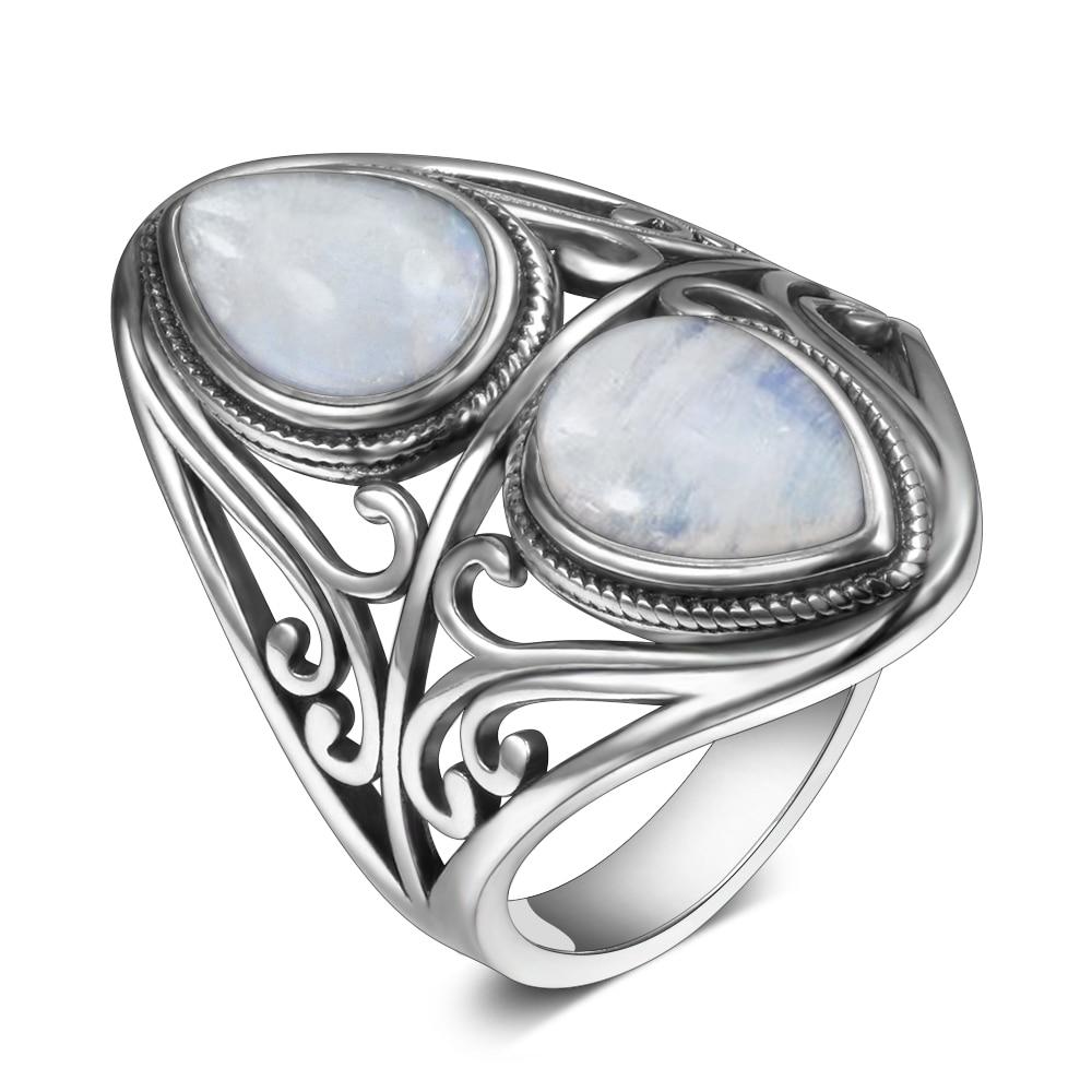 Natural Rainbow Moonstone Ring