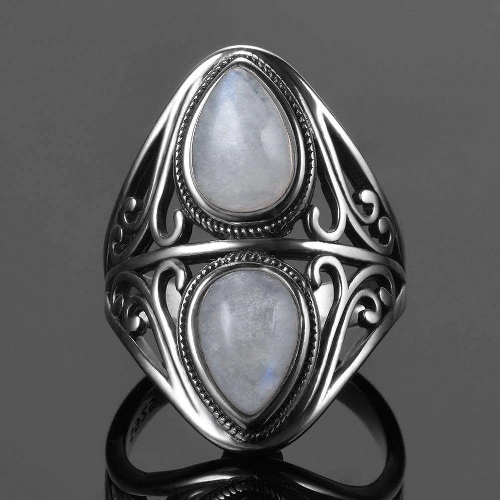 Natural Rainbow Moonstone Ring