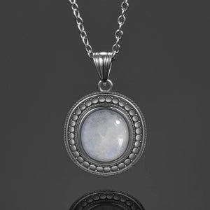 Vintage Natural Moonstone Pendant Necklace