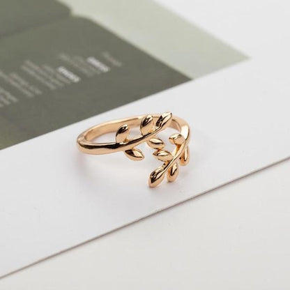 Laurel Leaf Adjustable Wrap Ring