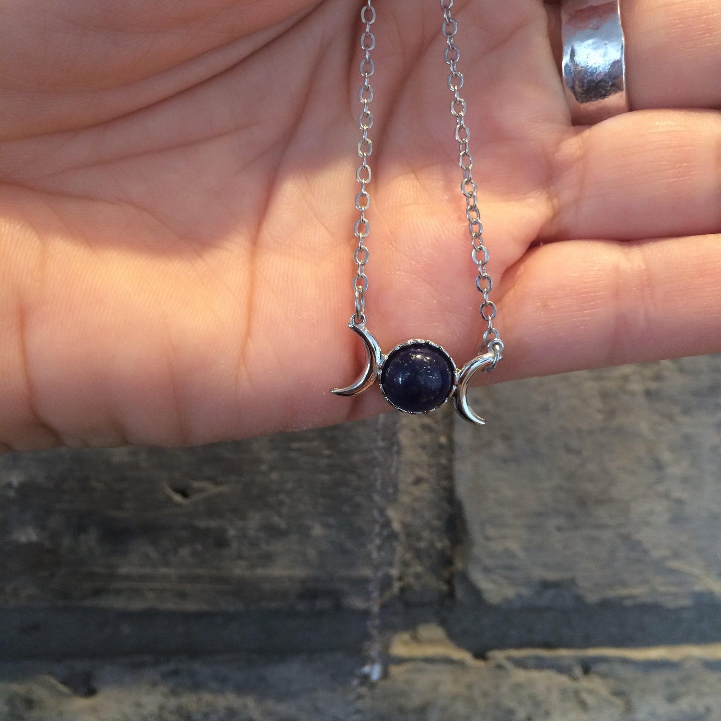 Triple moon necklace